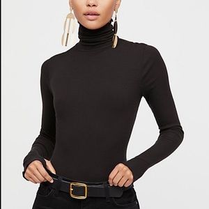 Free people black turtleneck body suit